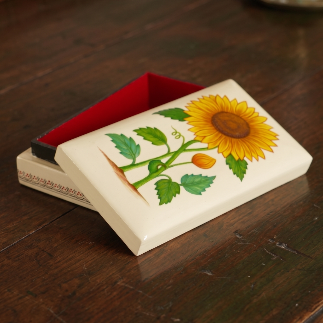 Paper Mache Box — Yellow, Small