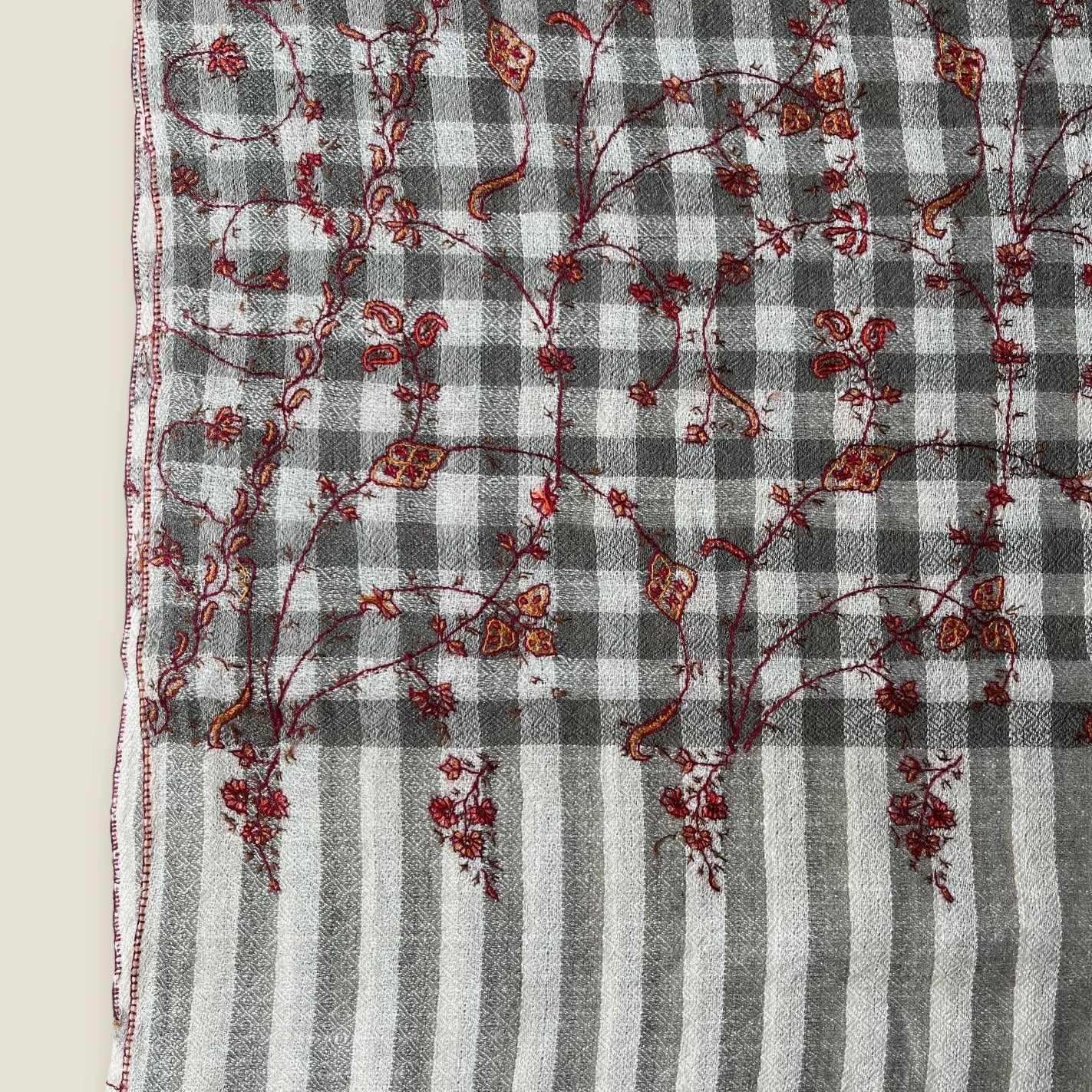 ジャリ刺繍パシュミナ大判ストール