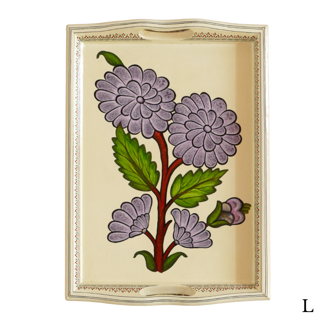 Paper Mache Tray — Purple, Large