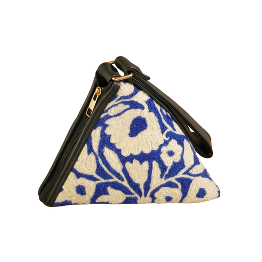 Aari Triangle Bag — Blue, Garden