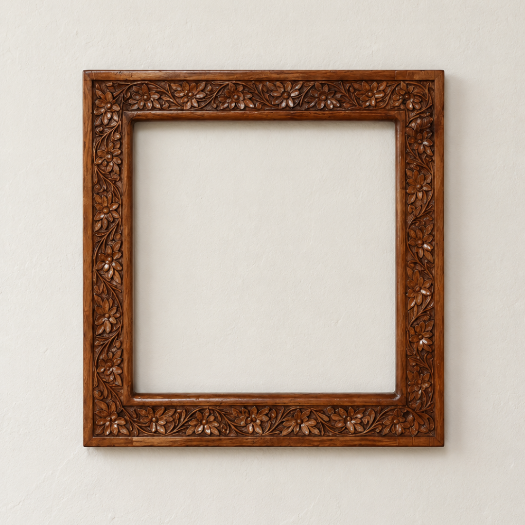 Wood Carving Frame — Flower