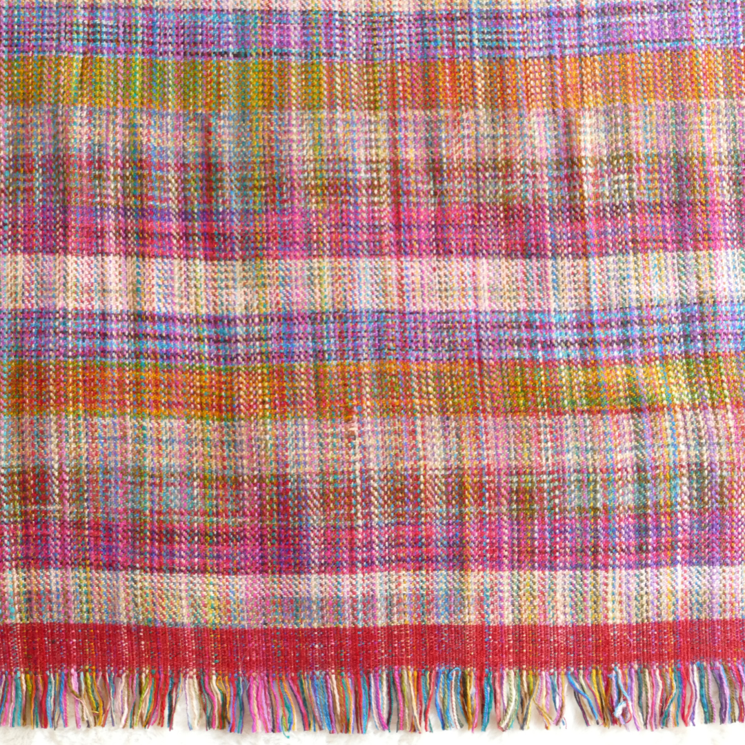 Thick Pashmina Stole — Pink Multicolor