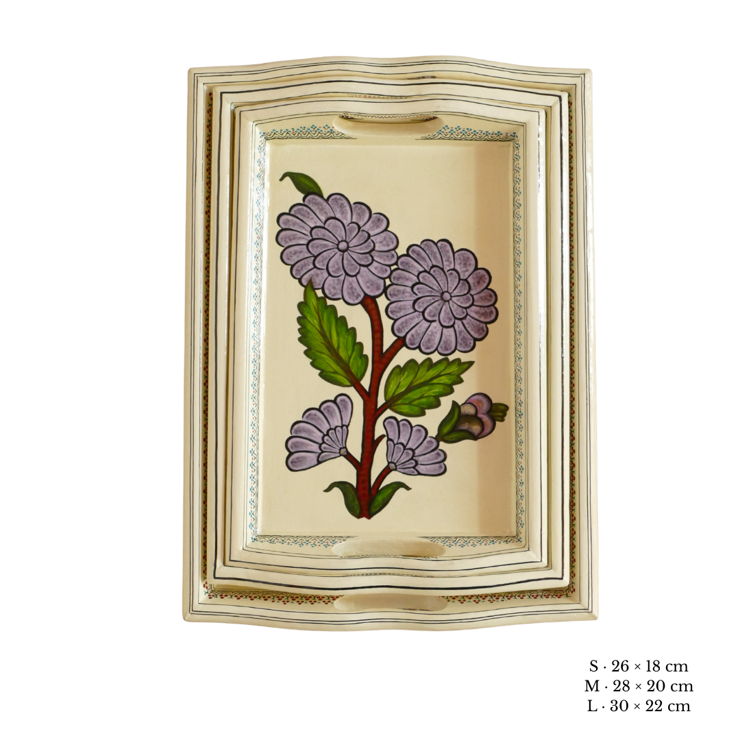 Paper Mache Tray — Purple, Small