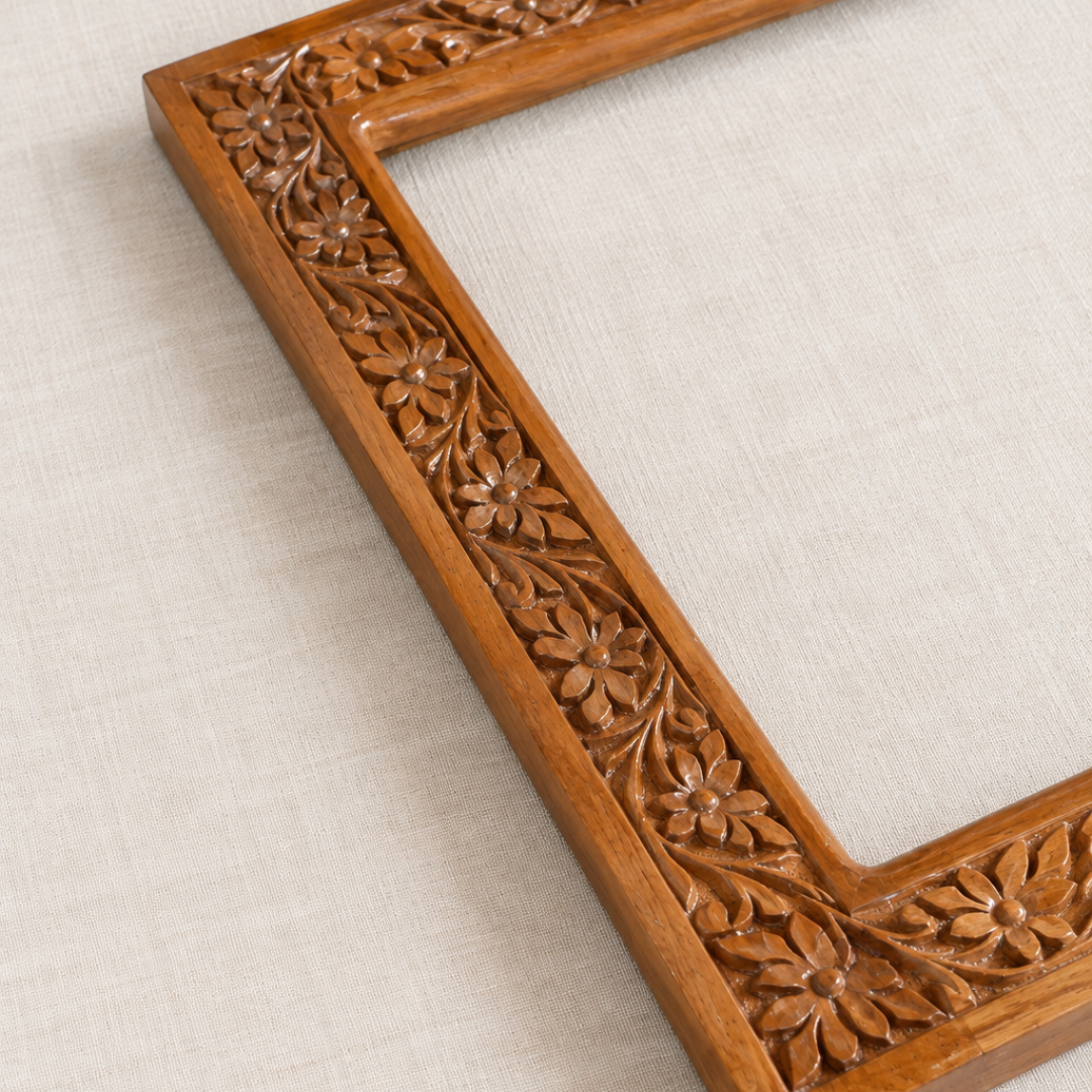 Wood Carving Frame — Flower