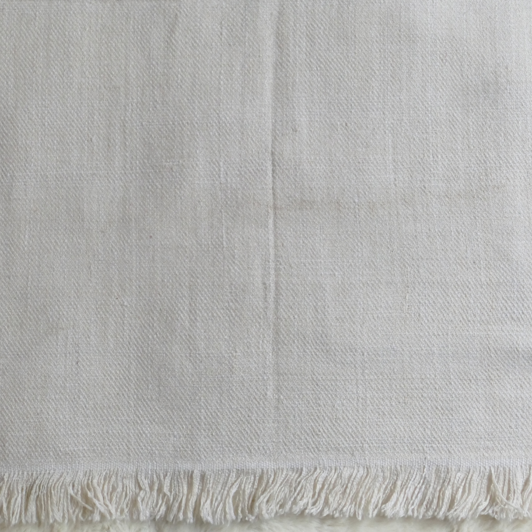 Thick Pashmina Stole — Natural White Plain