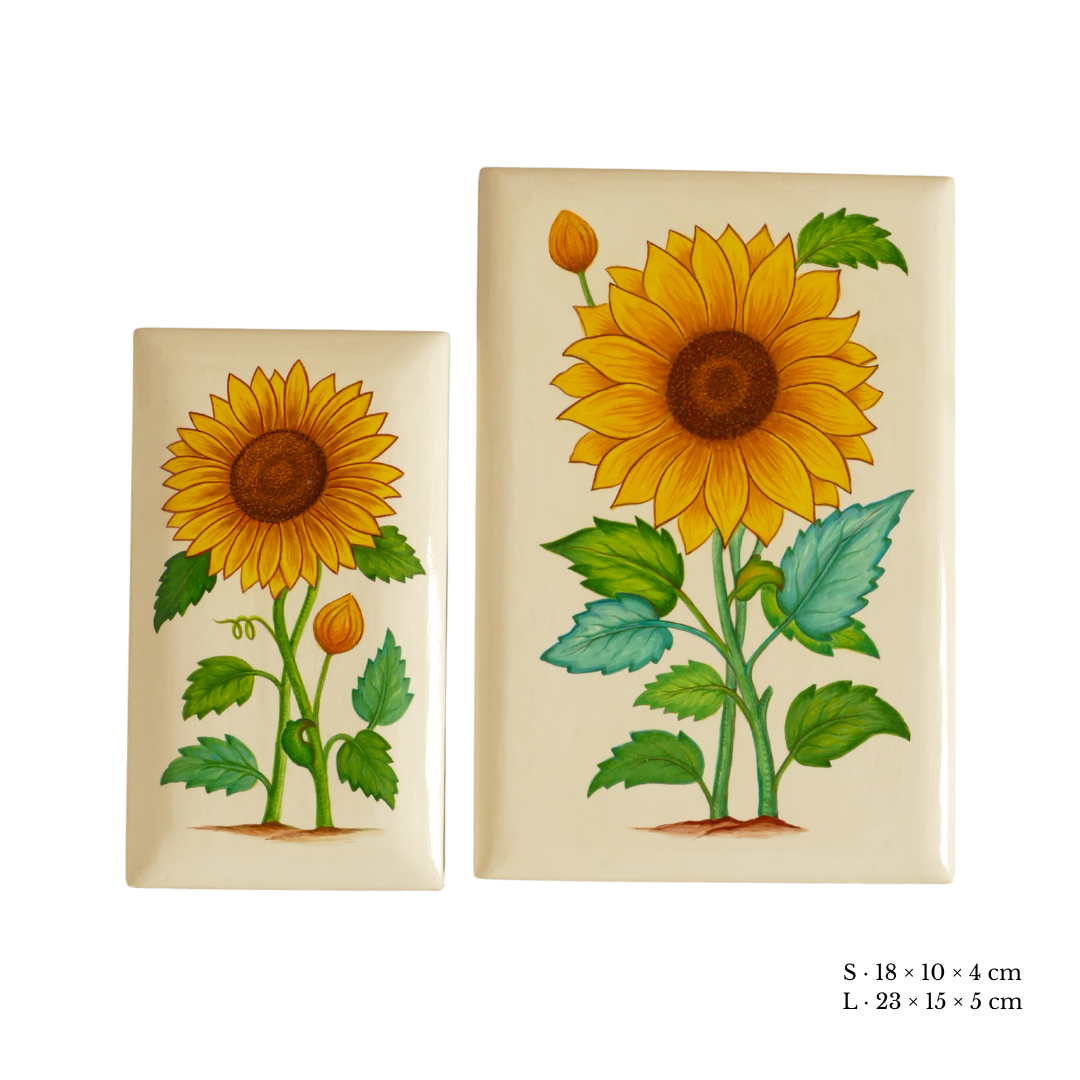 Paper Mache Box — Yellow, Large