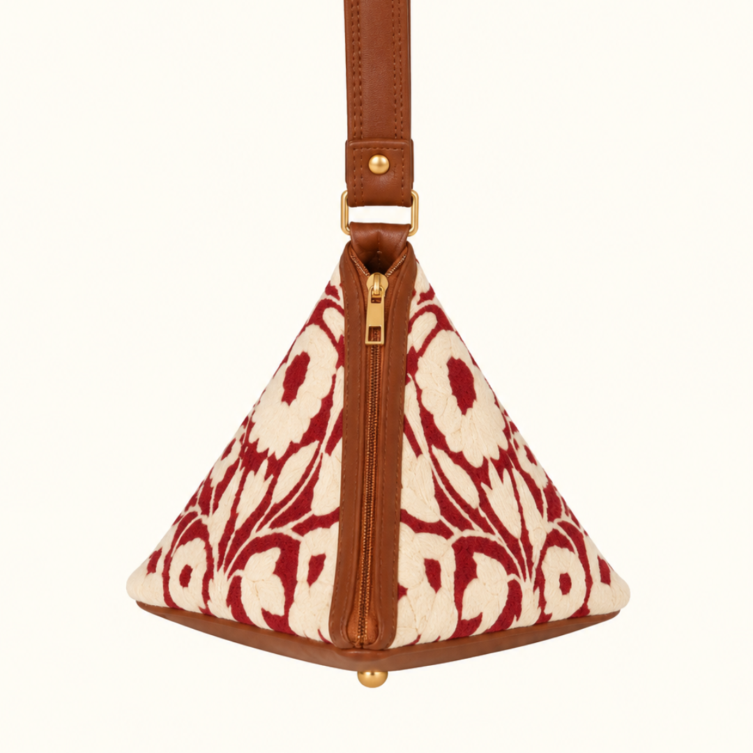 Aari Triangle Bag — Red, Garden
