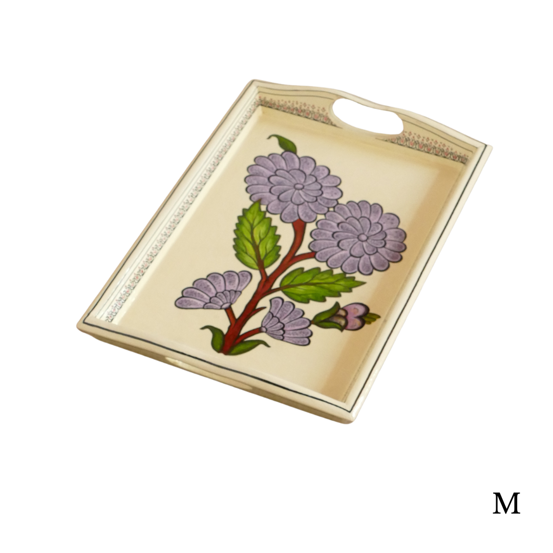 Paper Mache Tray — Purple, Medium