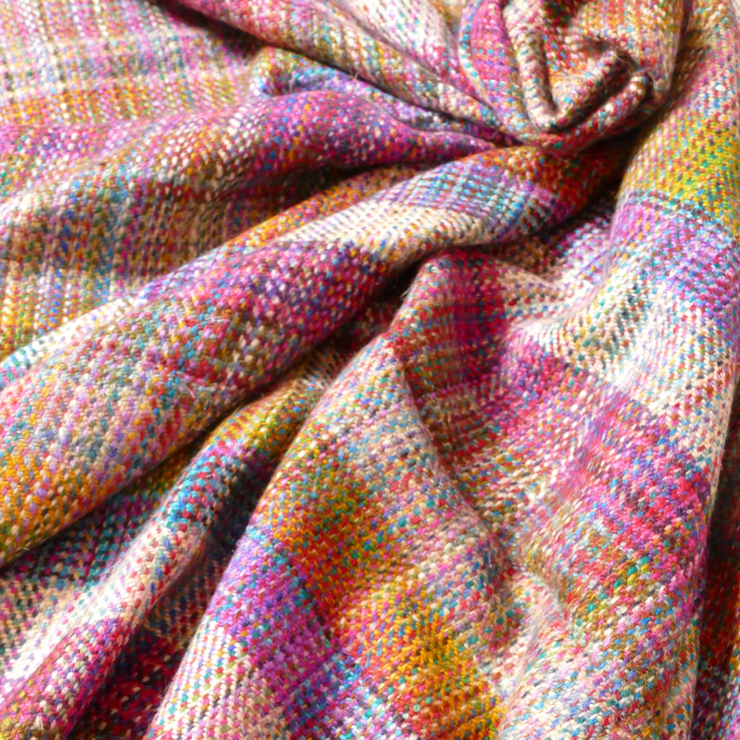 Thick Pashmina Stole — Pink Multicolor