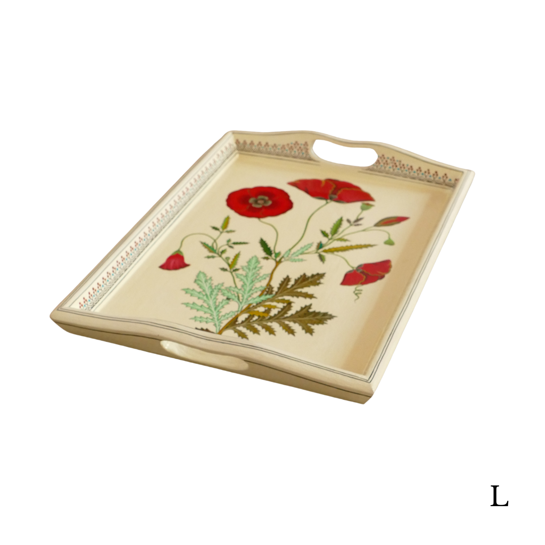 Paper Mache Tray — Red, Large