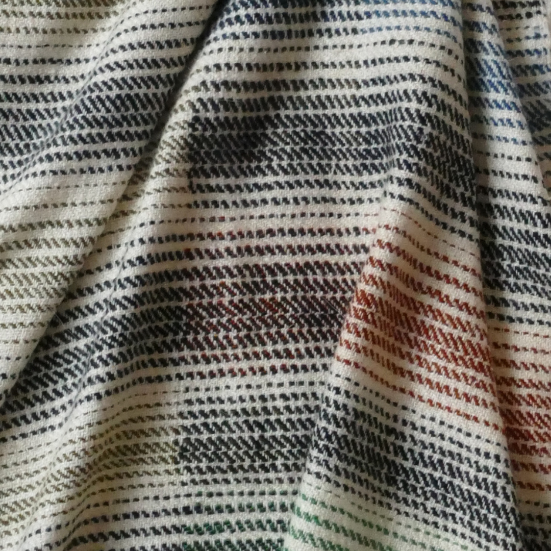 Thick Pashmina Stole — Natural White Multicolor