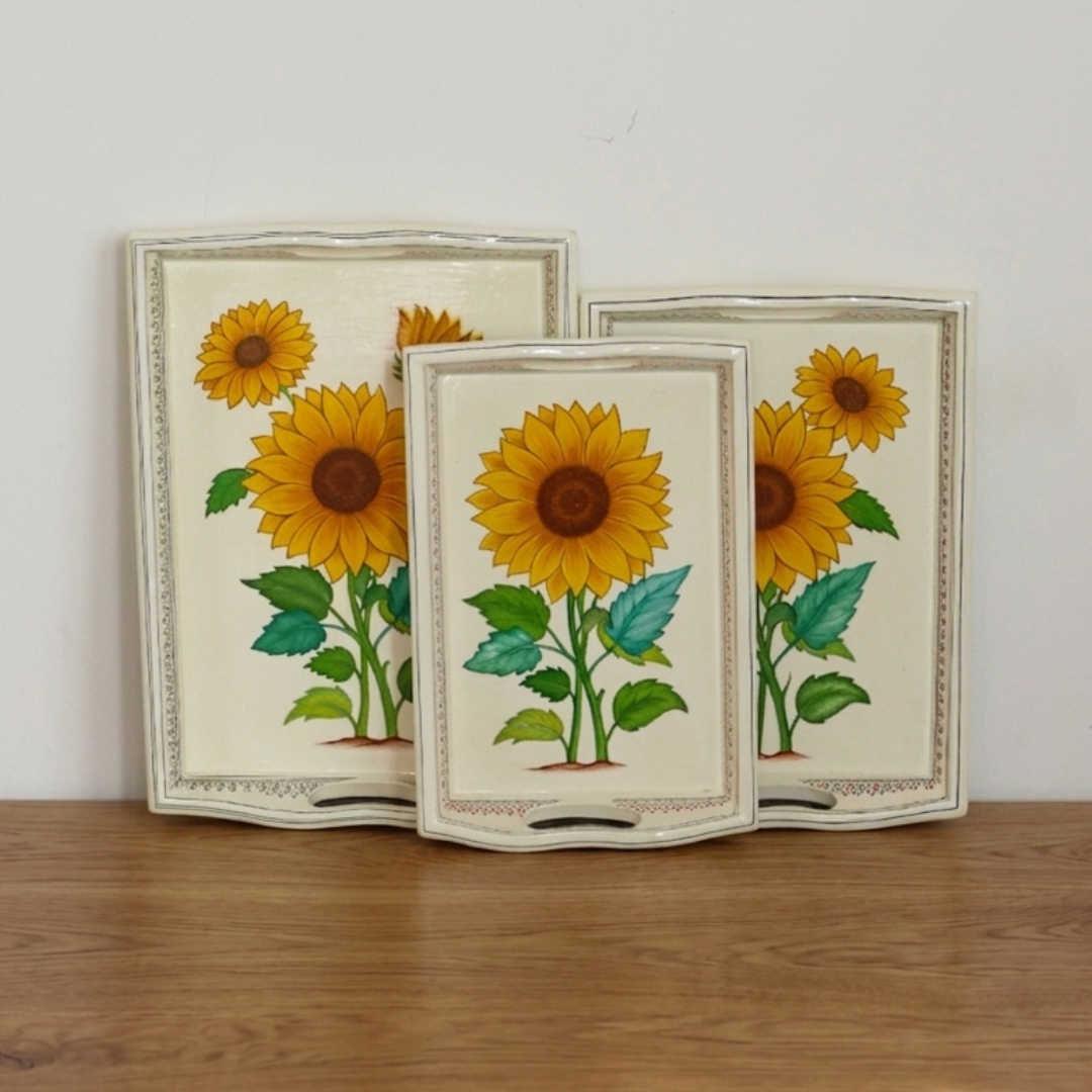 Paper Mache Tray — Yellow, Medium