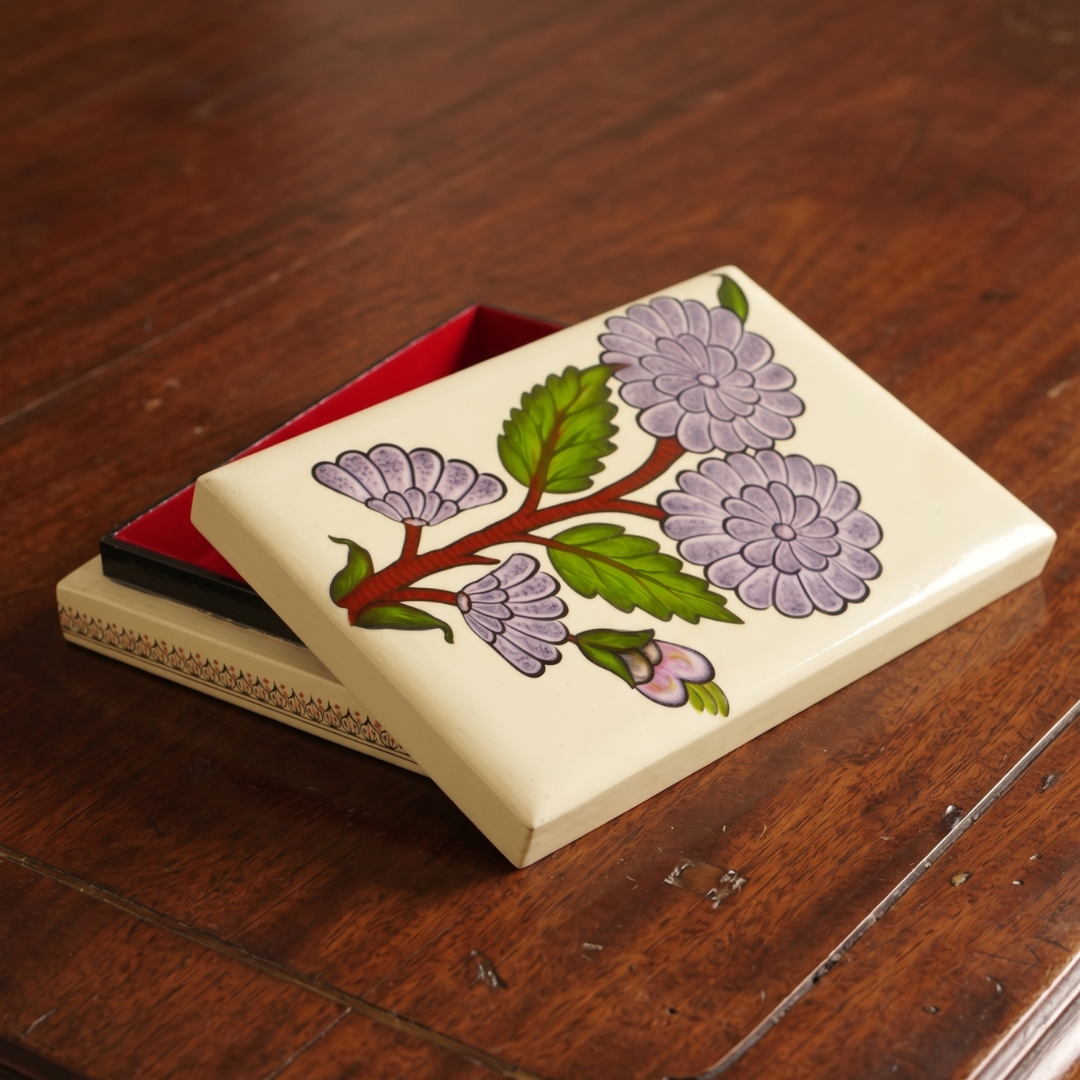 Paper Mache Box — Purple, Large