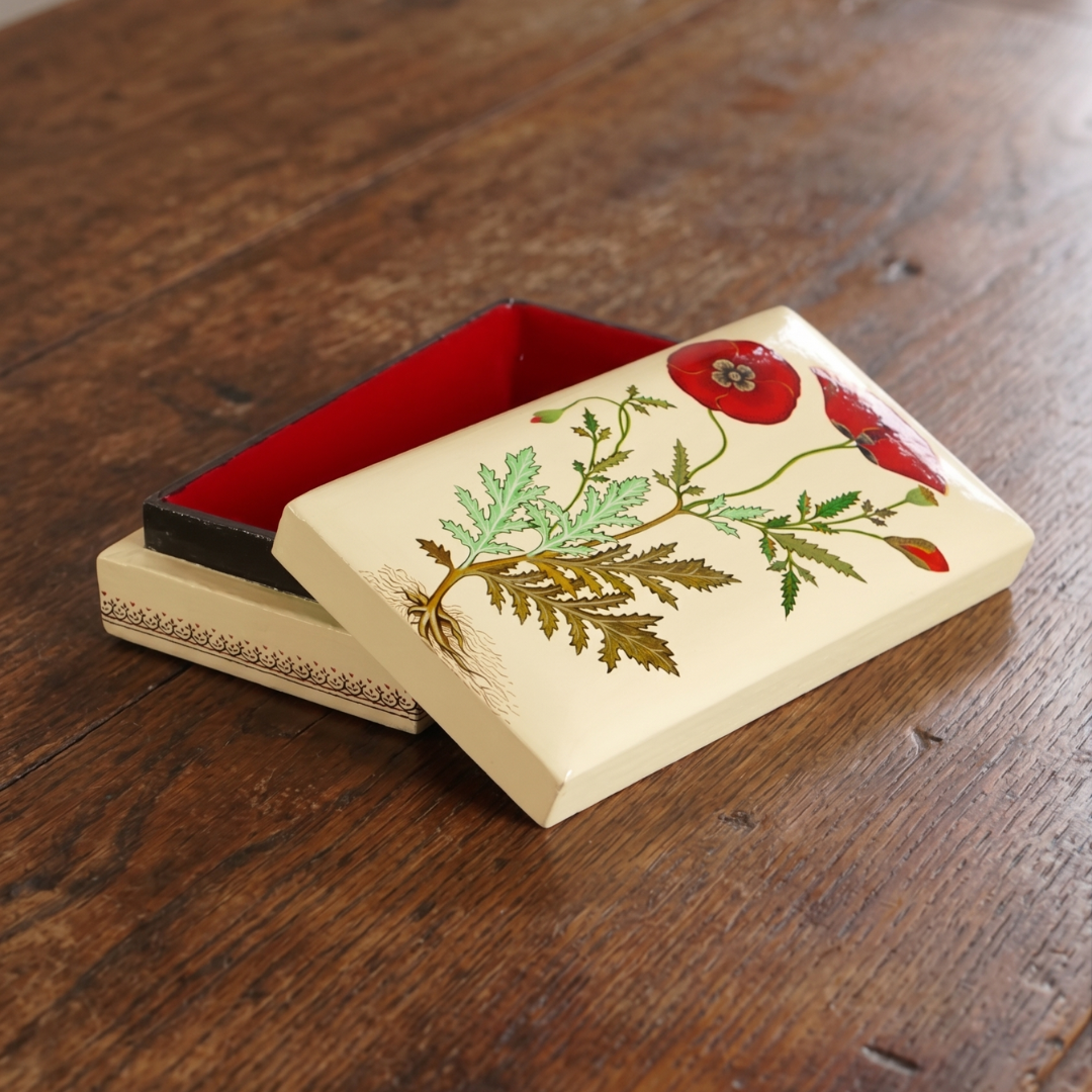 Paper Mache Box — Red, Small